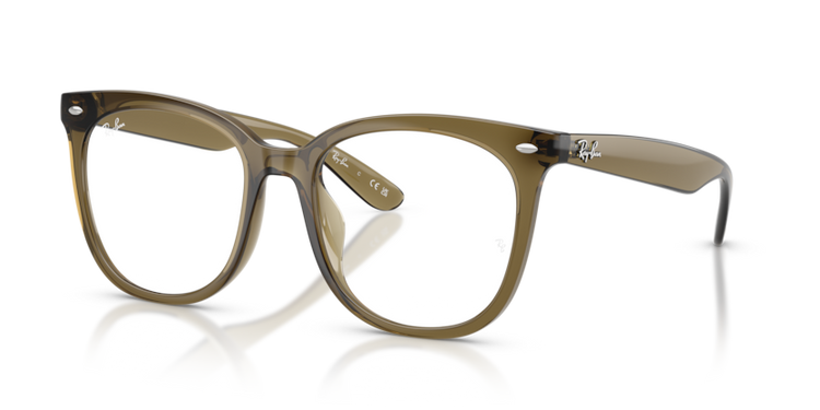 Okulary korekcyjne Ray-Ban RX 4379VD 8445 przezroczyste ciemnozielone widok z przodu