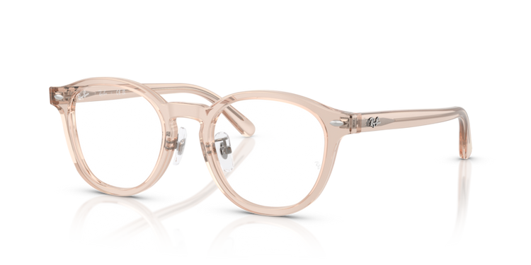 Ray-Ban RX 5443D 8267 – okulary korekcyjne unisex, oprawki w kolorze przezroczystego jasnego brązu