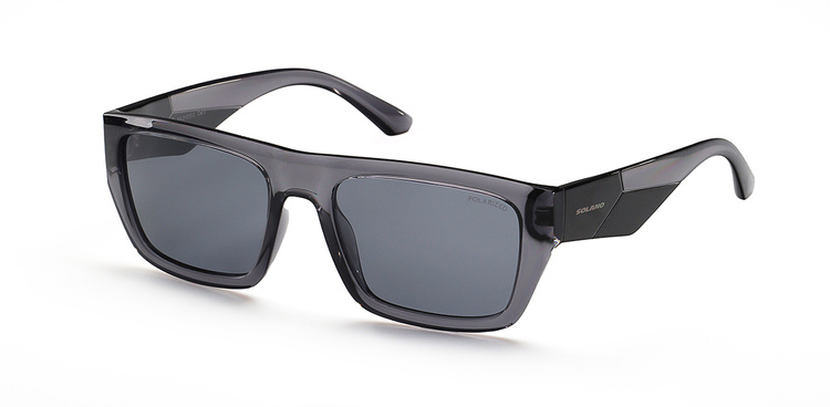 Okulary przeciwsłoneczne Solano SS 21073 C grey/black – widok z przodu i z boku